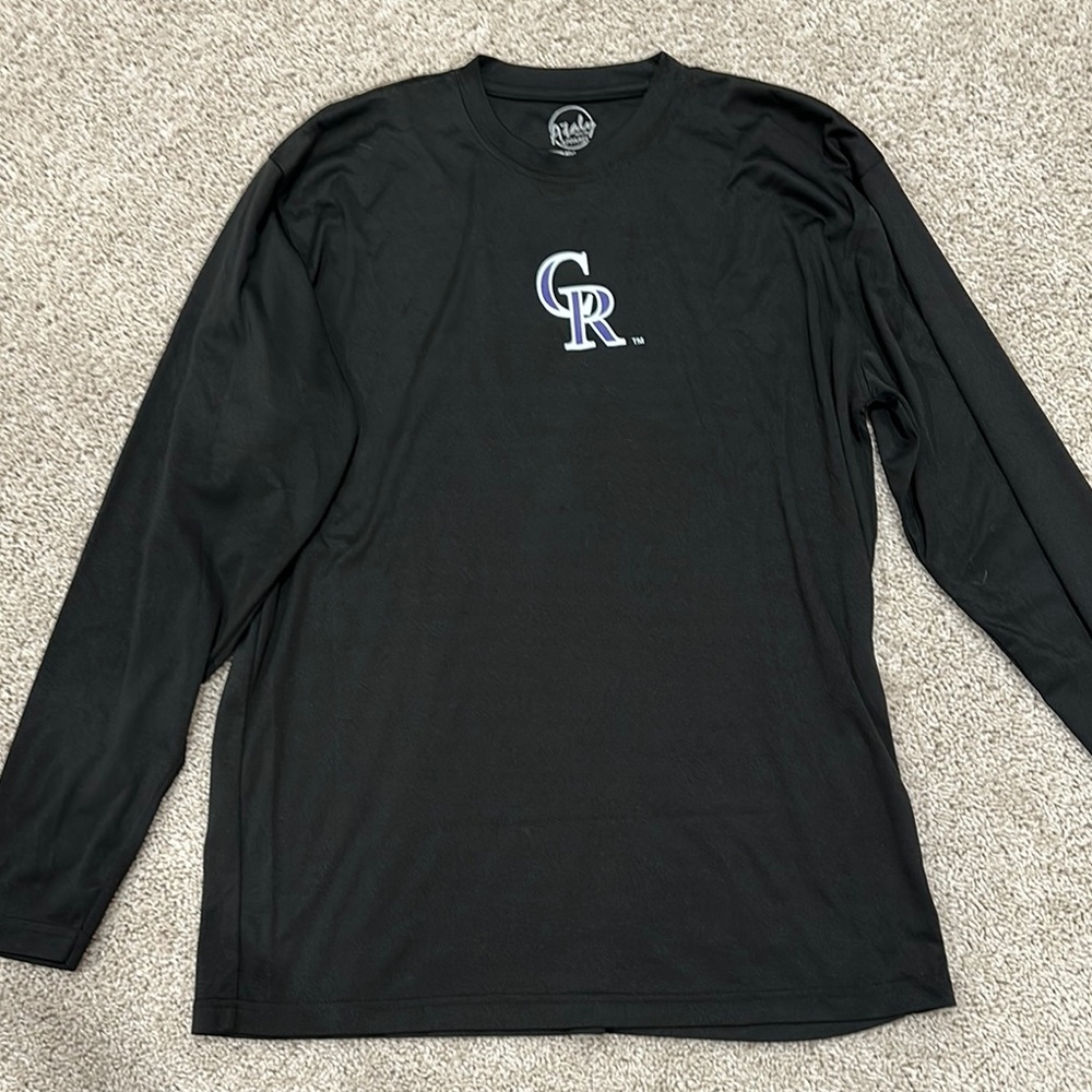Men's Colorado Rockies Black Long Sleeve Shirt